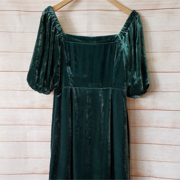 J. Crew Puff Sleeve Velvet Button Front Dress - Picture 9 of 12